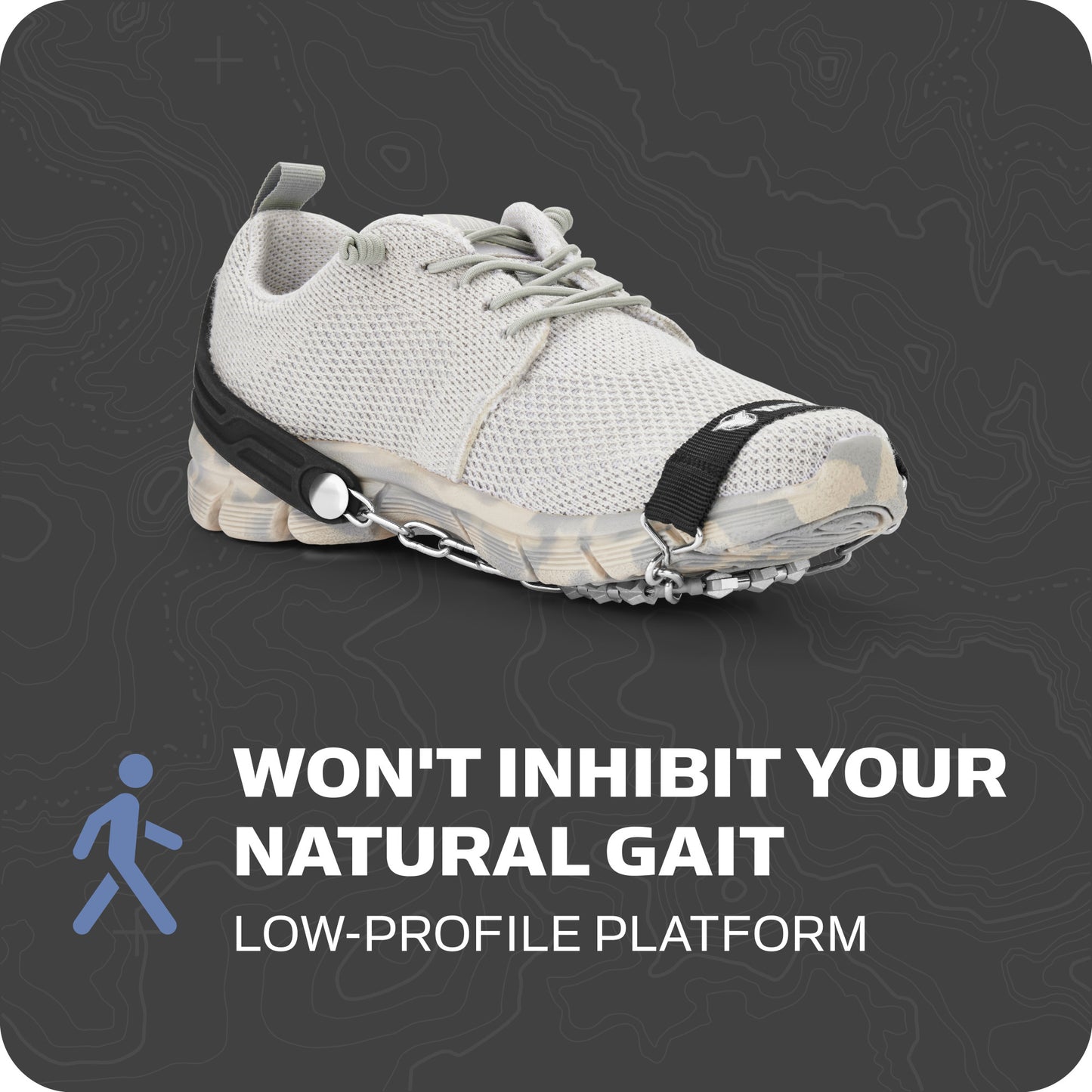 Running shoe aids natural gait on a lowprofile platform in promotional design