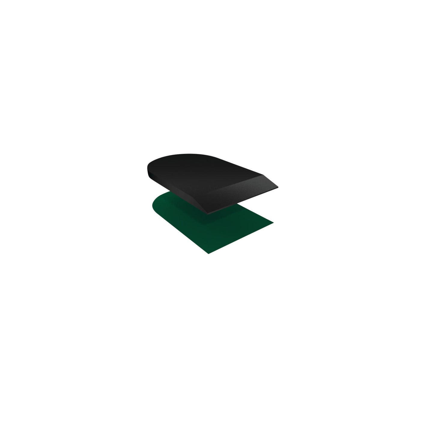 The object is a shoehorn resting on a flat surface in a white environment