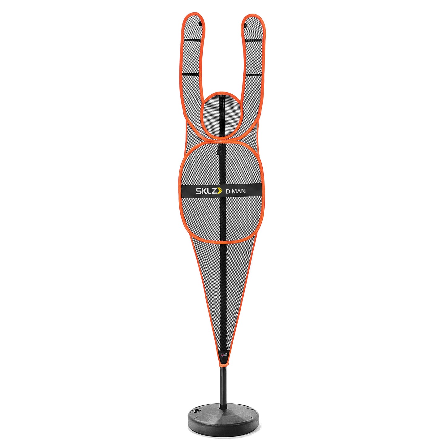 A flip chart presents a volleyball player silhouette in a climbing shape standing on a round base