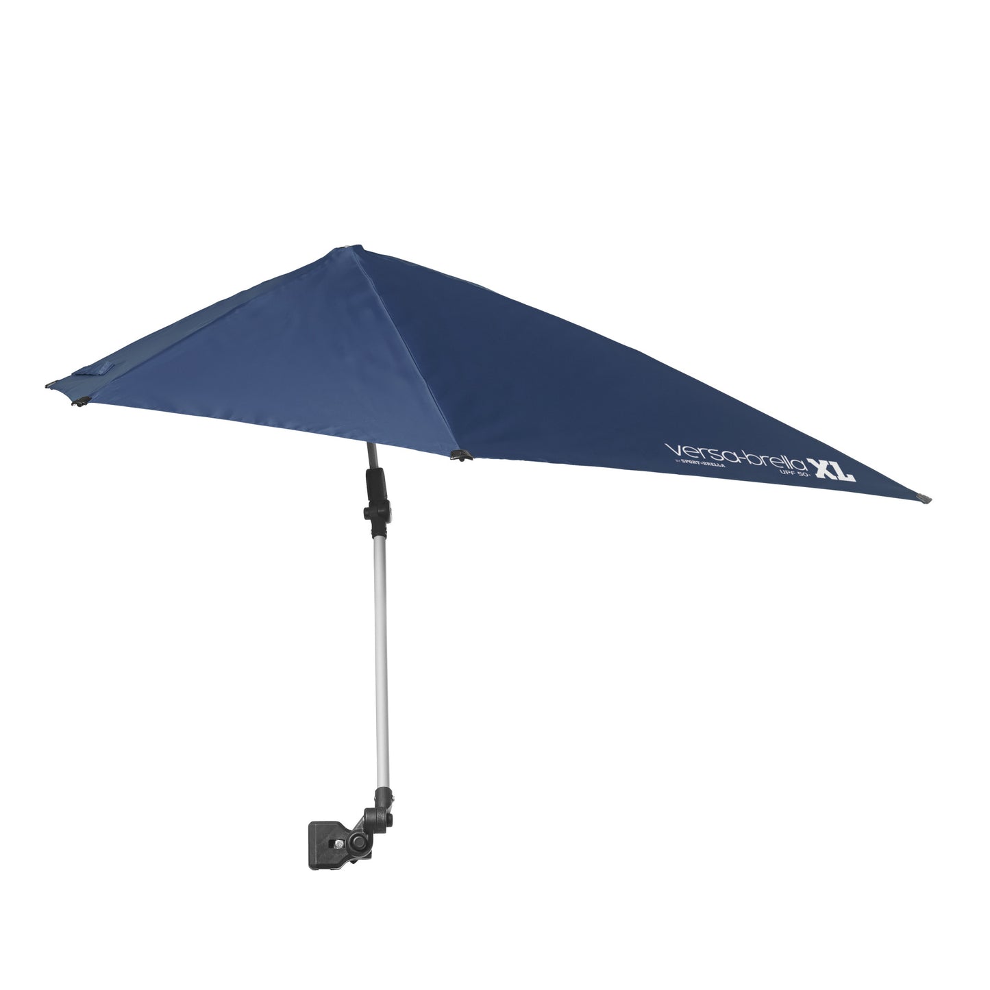 The umbrella is extended for shade or shelter outdoors.