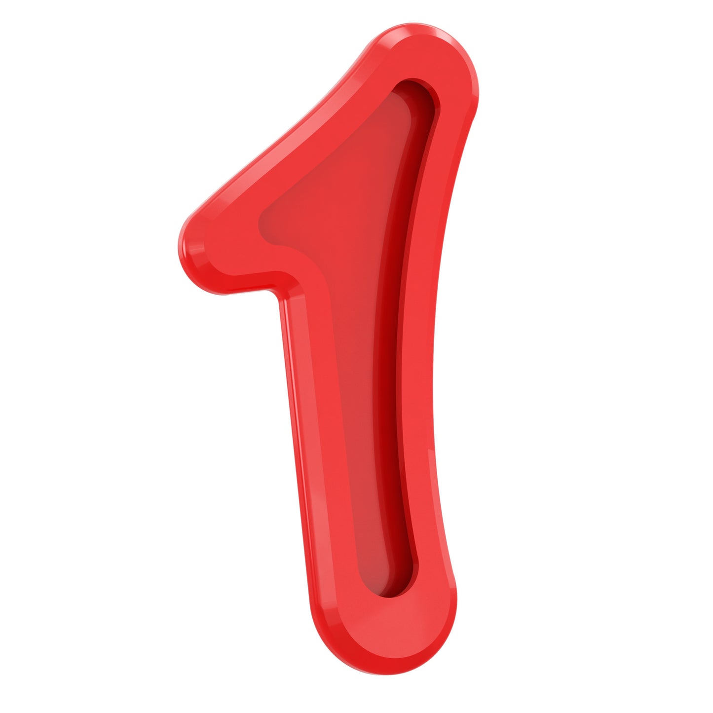 Number one symbol floats isolated on white background