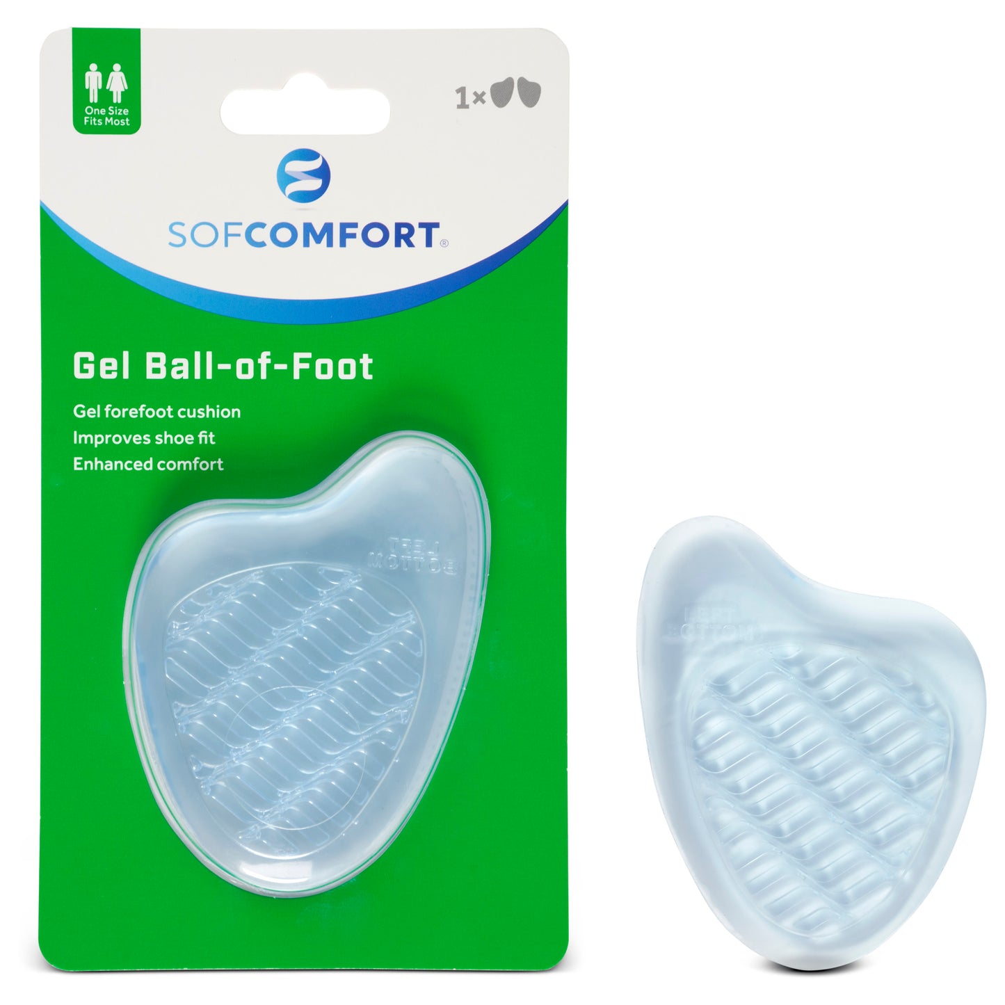 Gel Ball-of-Foot Cushion, 1 Pair, Unisex, One Size Fits Most