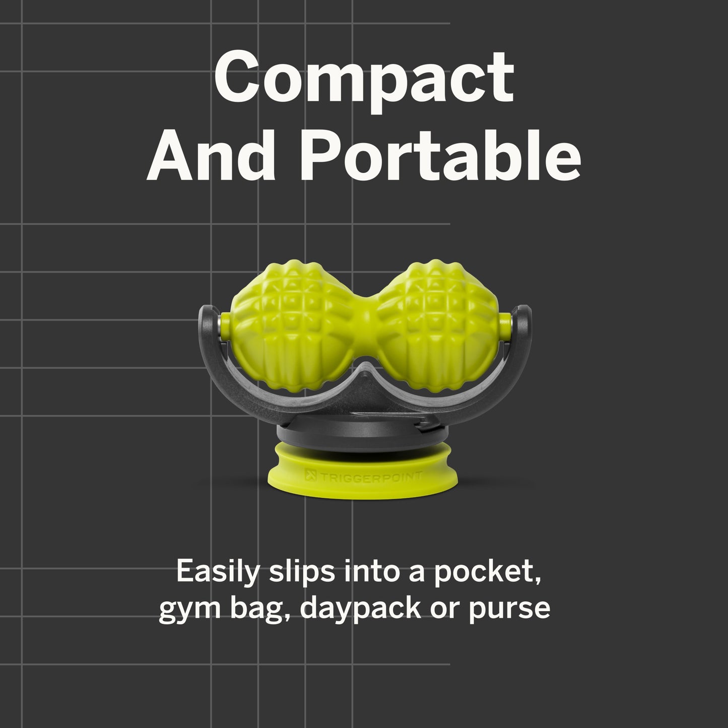 Massage roller compresses for portability ideal for gym bags and travel.