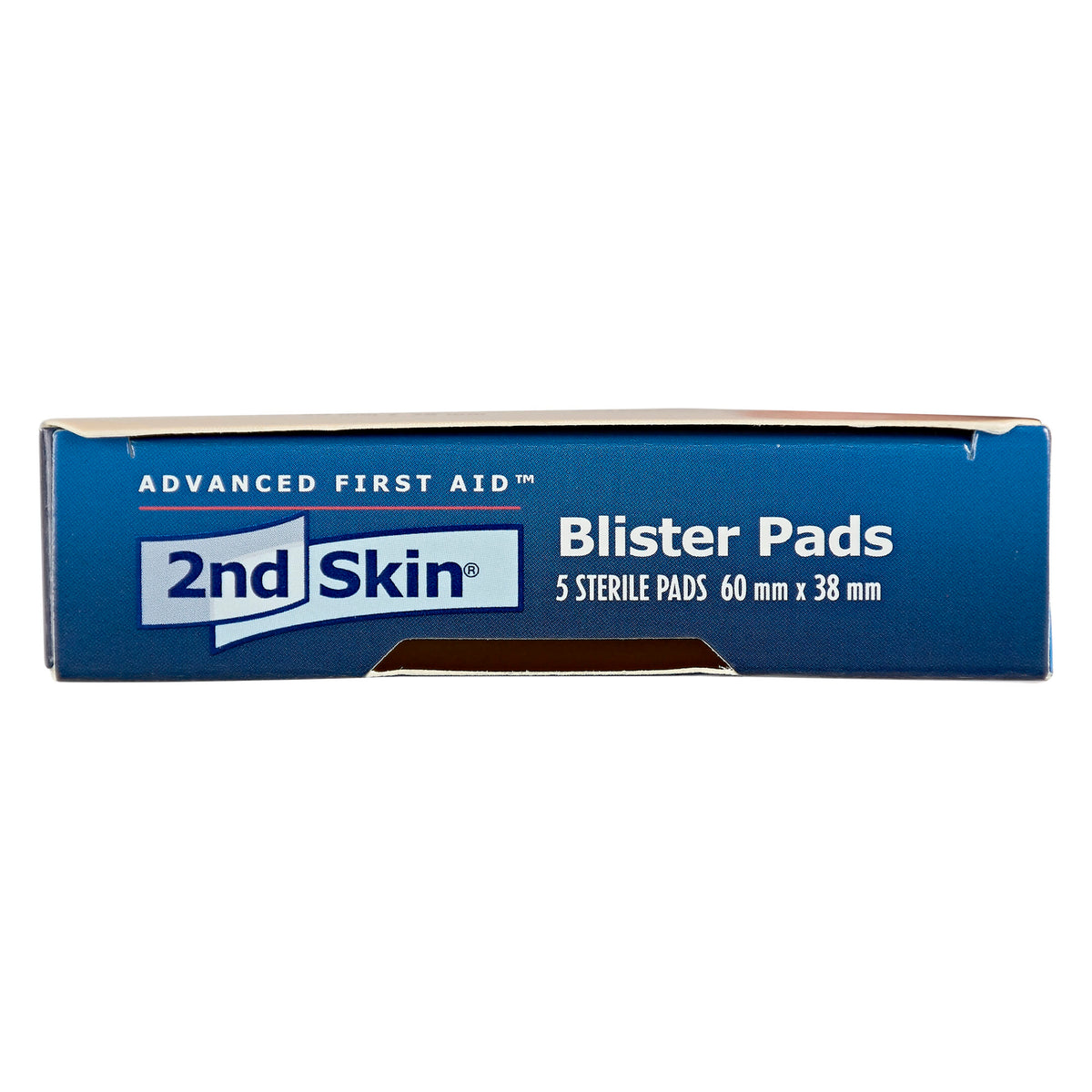 Box of sterile blister pads for wound care against a plain background.