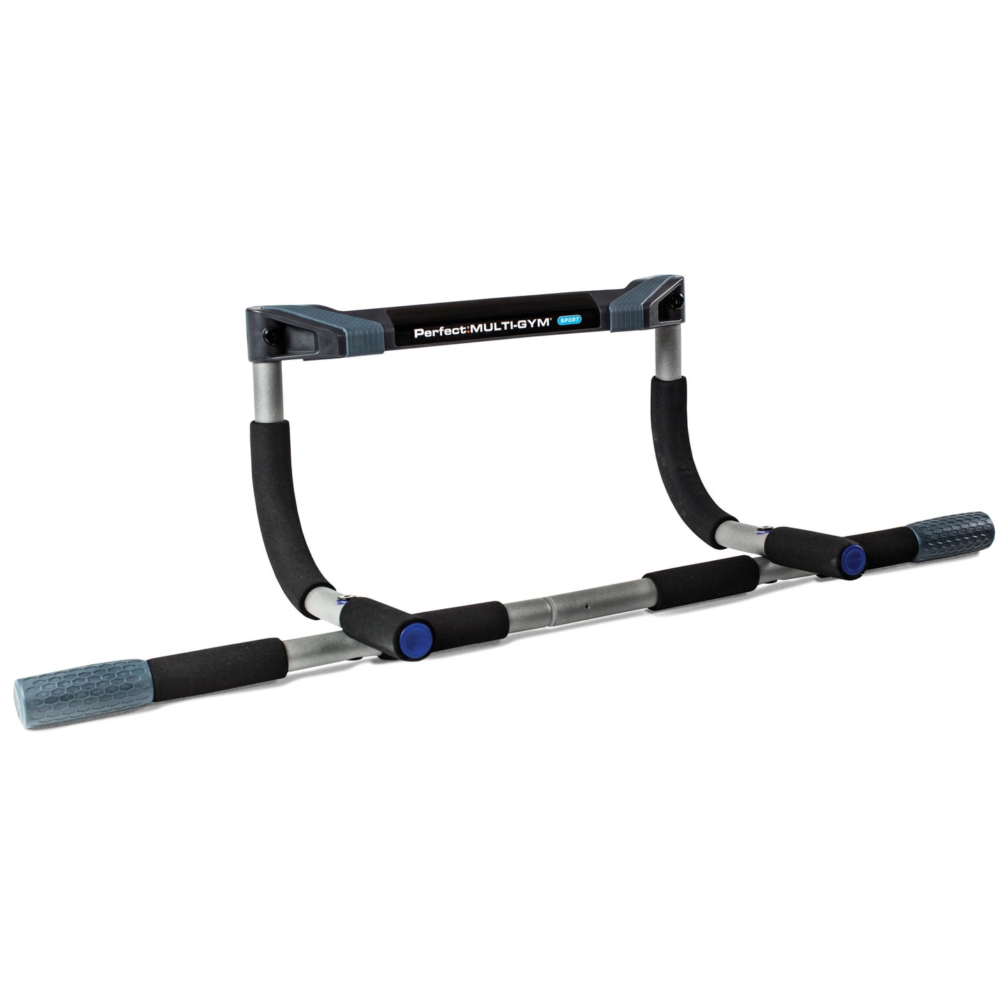 The exercise equipment is a pull-up bar designed for home gym use placed on a white background.