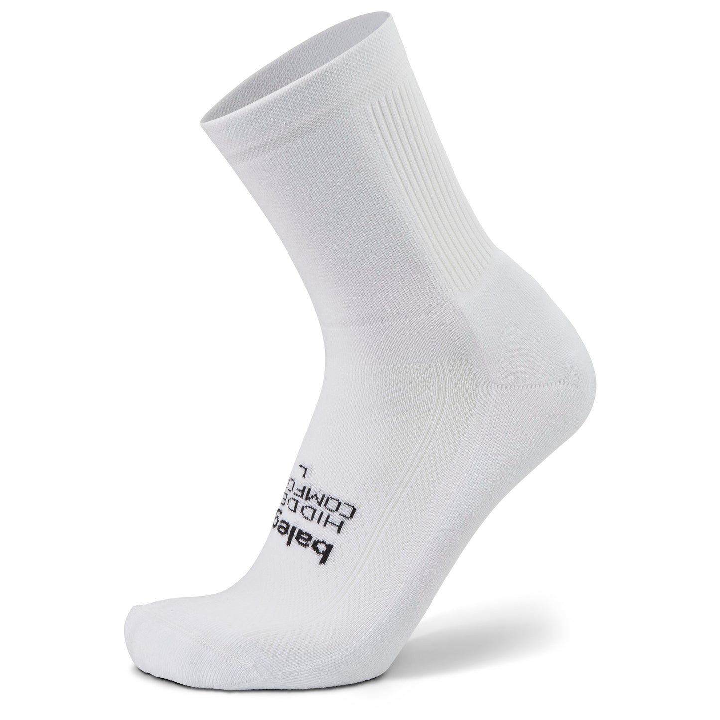 A white sock displays the text Baleaf and COMFY COTTON on a plain background.
