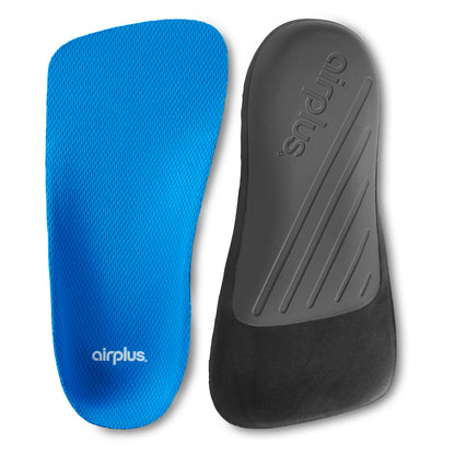 The insoles rest on a plain background, showing their textured surfaces and branding.