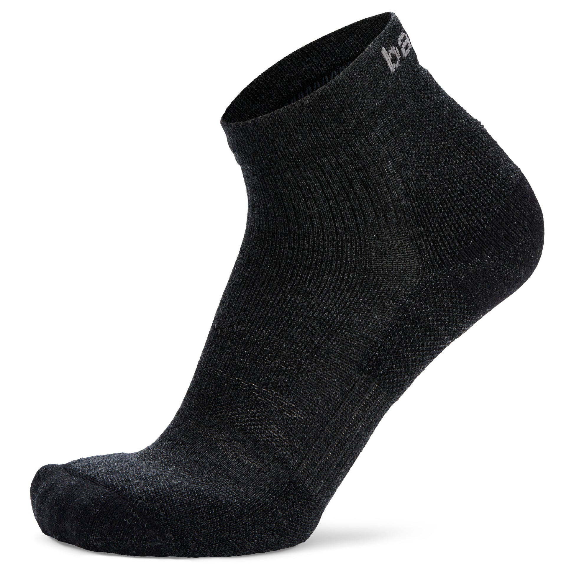 Black sock angled to the left, displayed against a white background.