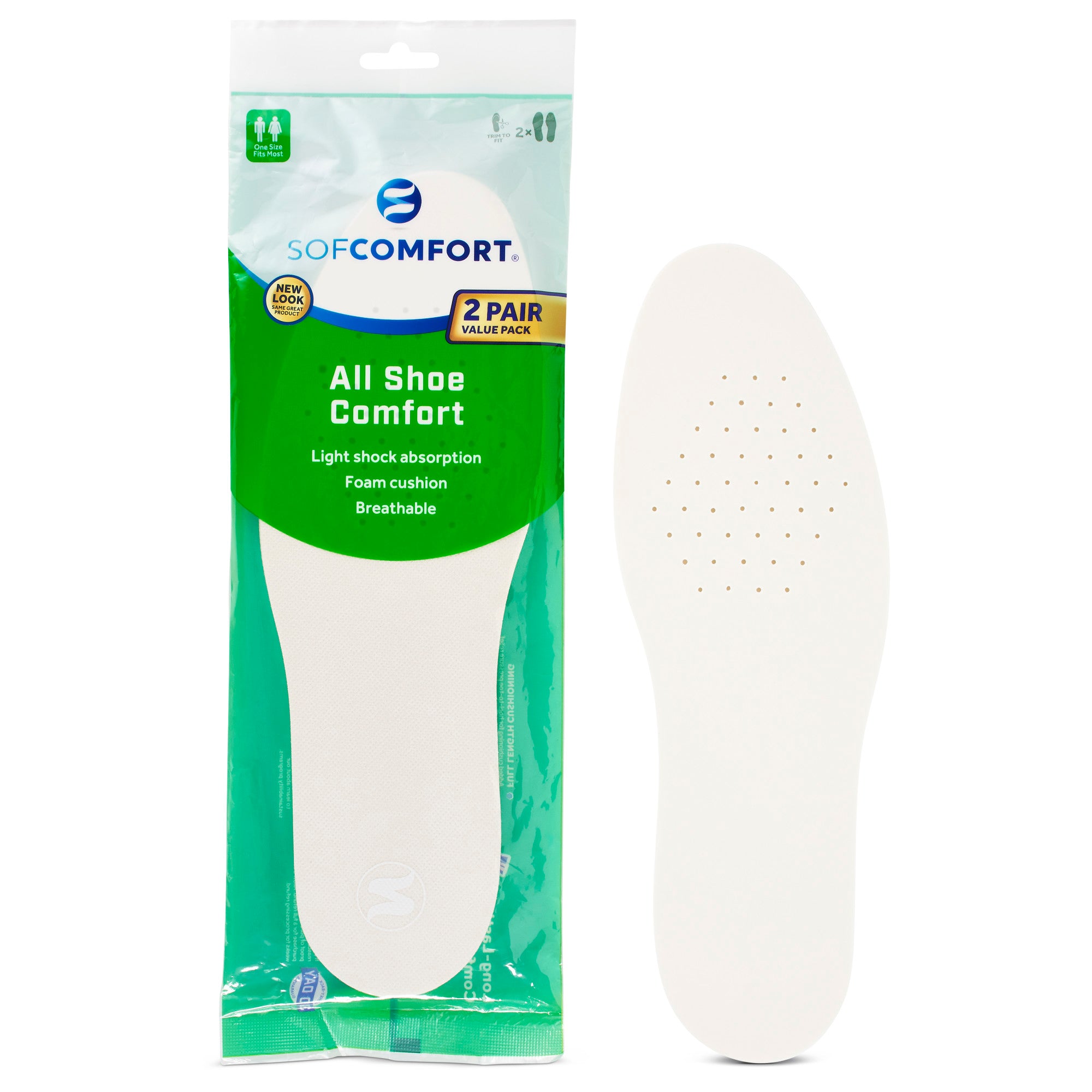 Polyester Shoe Insole SOFCOMFORT All Shoe Comfort Insole One Size Fits All - Cut to Fit ...
