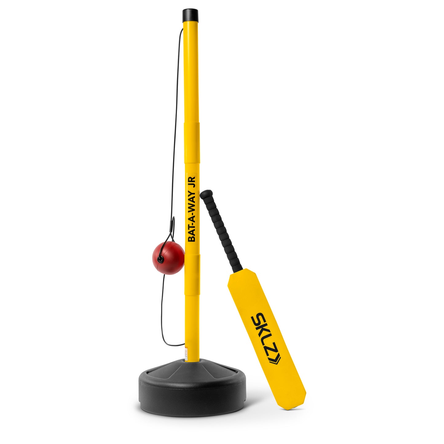 Front view of the SKLZ Cricket Bat-a-Way Jr. swing trainer on a white background