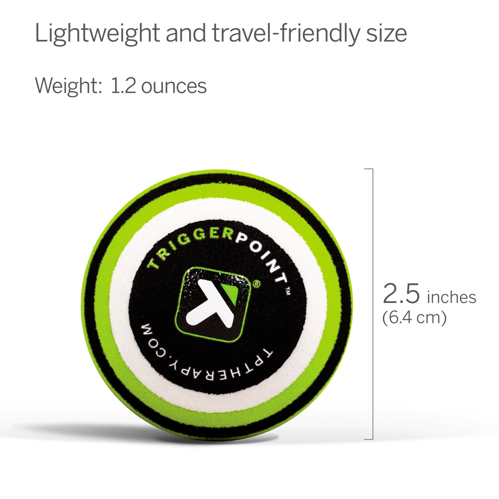 A circular label highlights lightweight and travel-friendly size with brand logo and details.