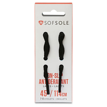 Sofsole non-slip adhesive bandages are displayed in packaging for eyelets and laces.