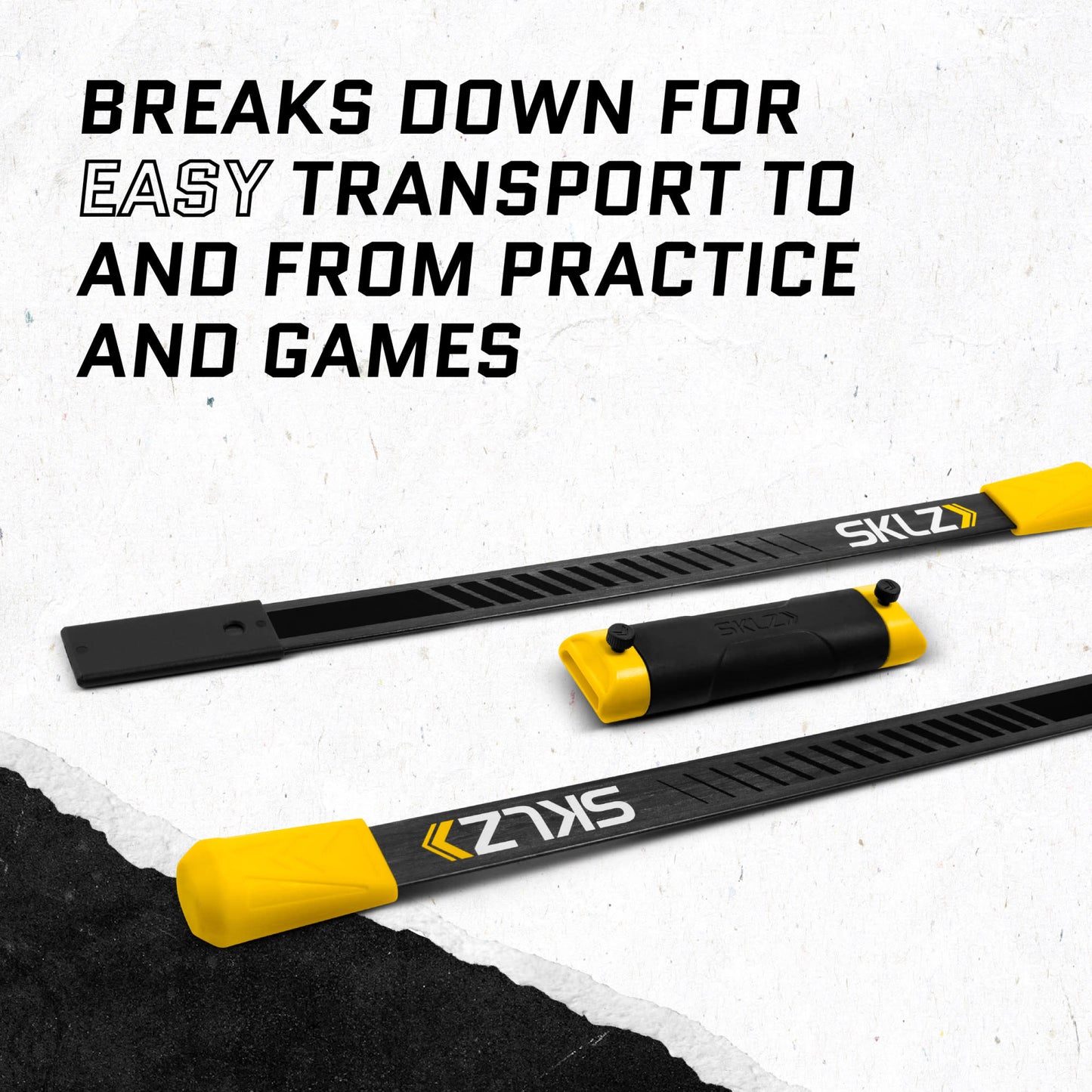 Skateboard grinds down for easy transport to and from practice and games