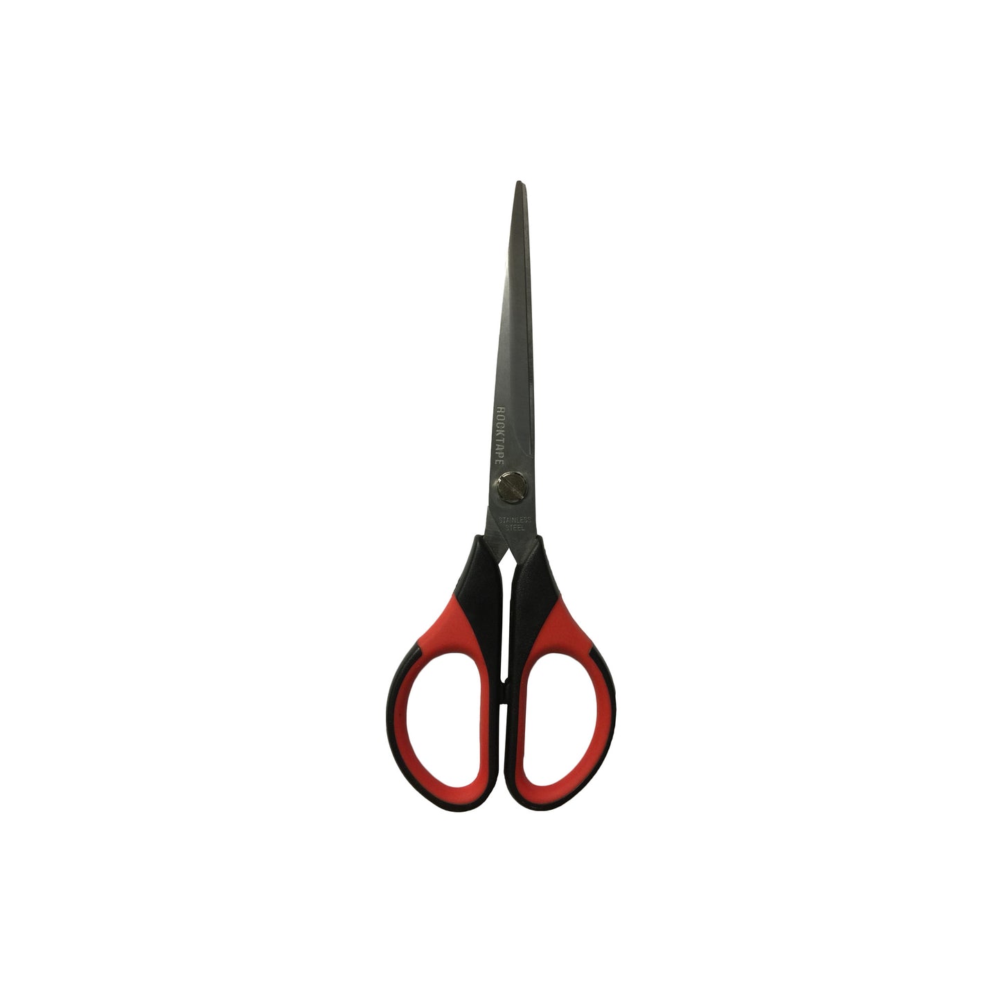 Scissors cut paper on a plain white background