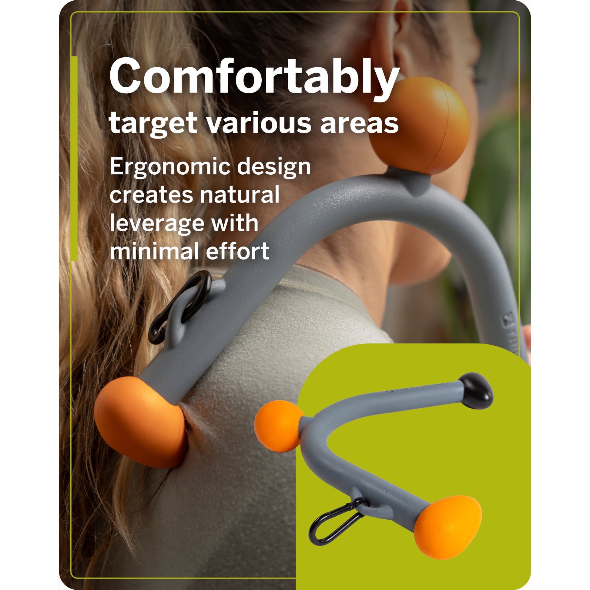 Ergonomic fitness equipment targets neck muscles with minimal effort in a home environment.