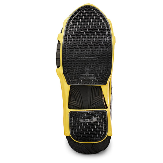Shoe sole features non-slip rubber surface for grip in outdoor activities