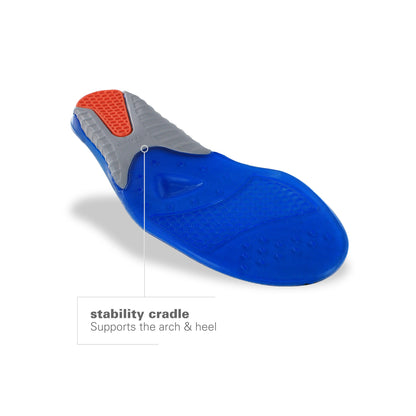 An orthotic sole supports the arch and heel in a shoe.