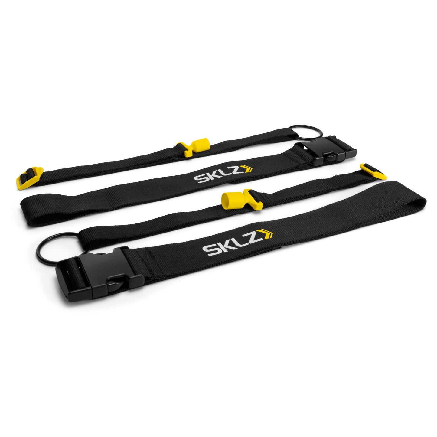 Straps are used for resistance training or stretching in a fitness environment