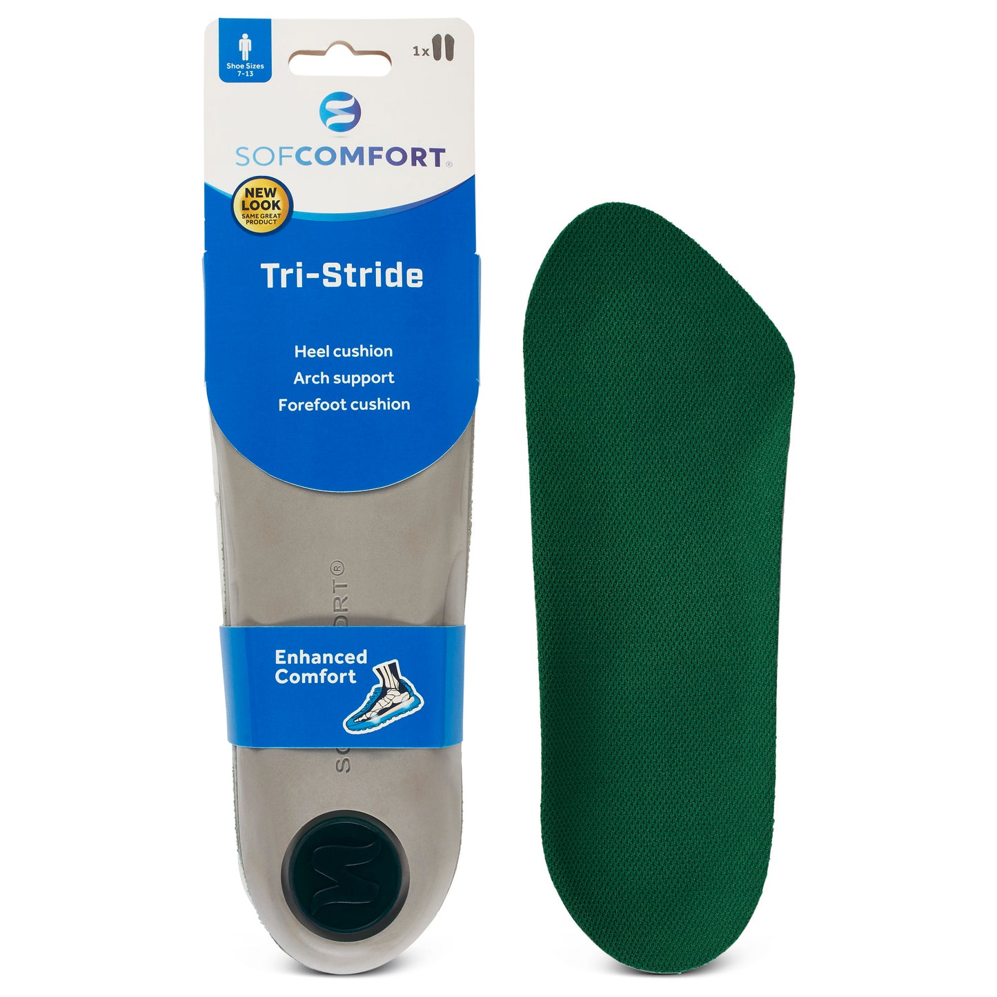 Tri-Stride Insole, Men's 7-13, 3/4 Length