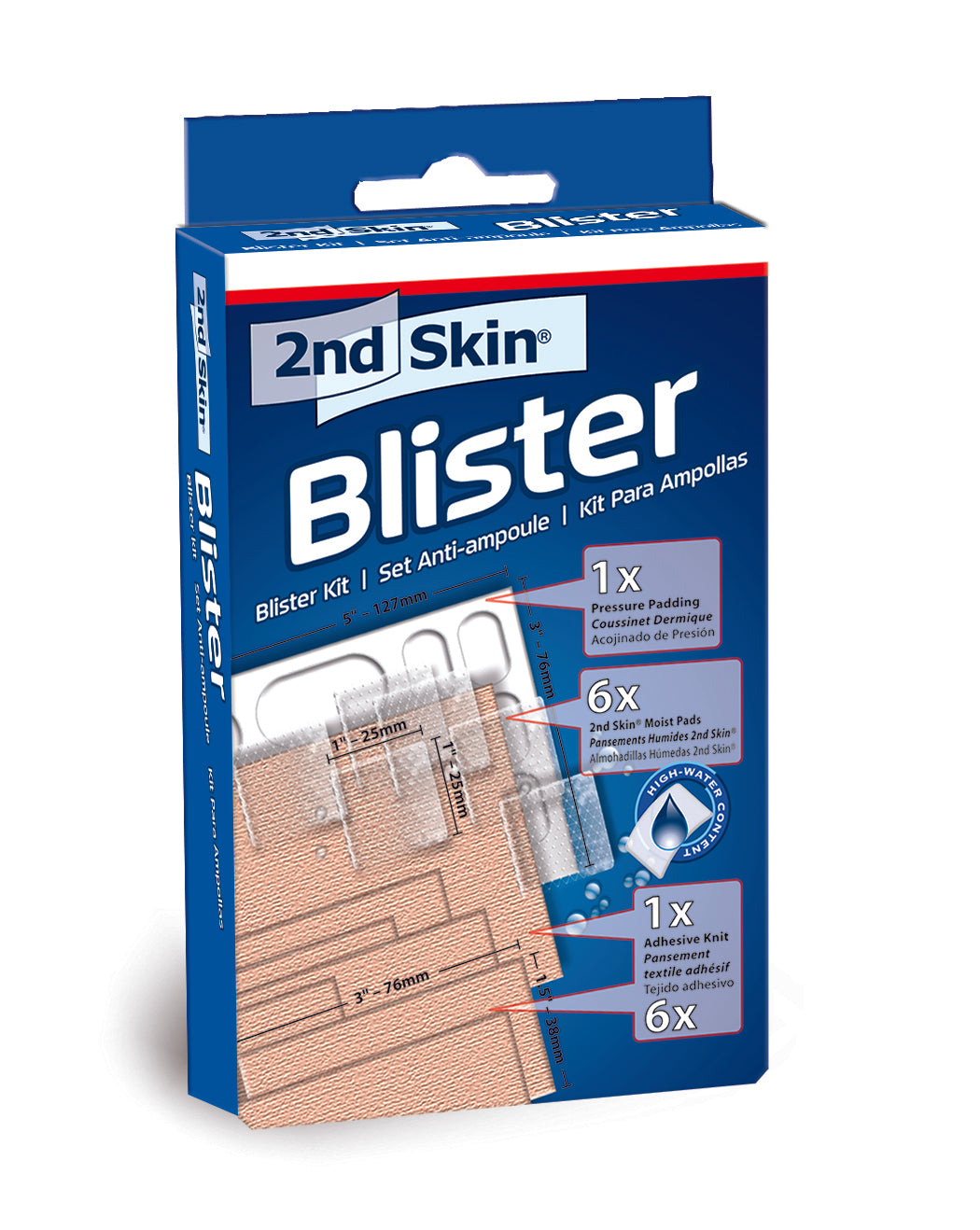 The blister kit contains adhesive pads for securing medical ampoules in a medical setting