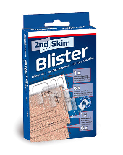 The blister kit contains adhesive pads for securing medical ampoules in a medical setting