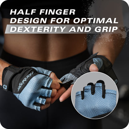 Gloves improve grip and dexterity for fitness or sports in a gym environment