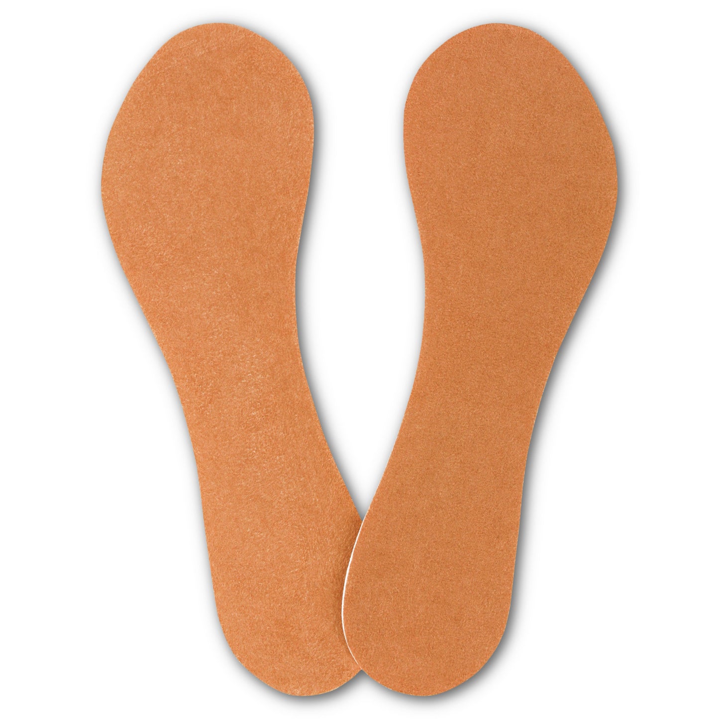 Pair of insoles placed on white background for foot comfort support.