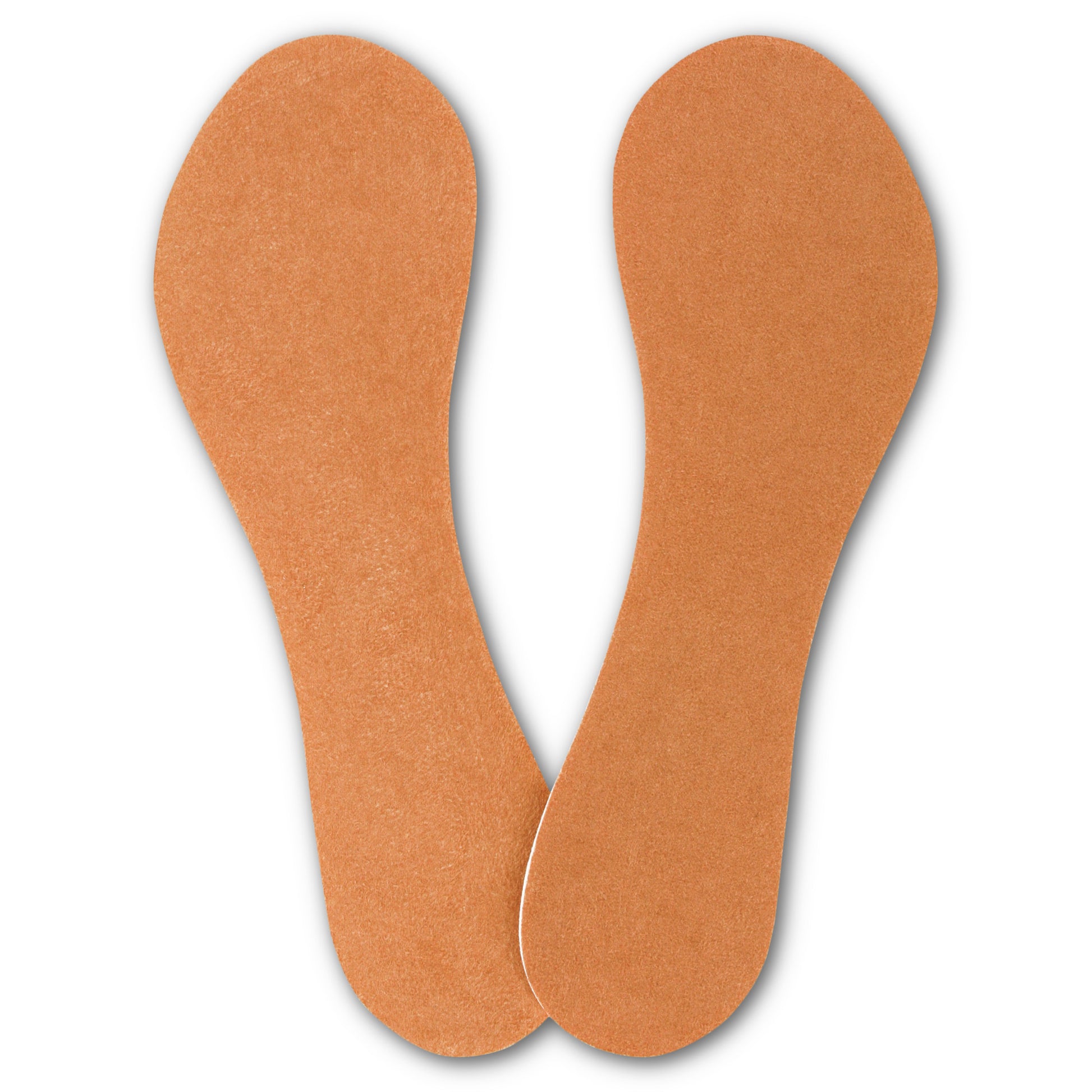 Pair of insoles placed on white background for foot comfort support.