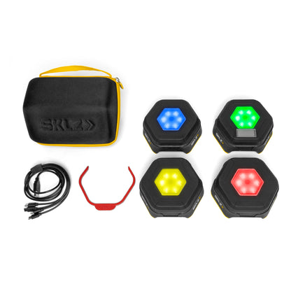 LED light controller set with carrying case for professional lighting setups