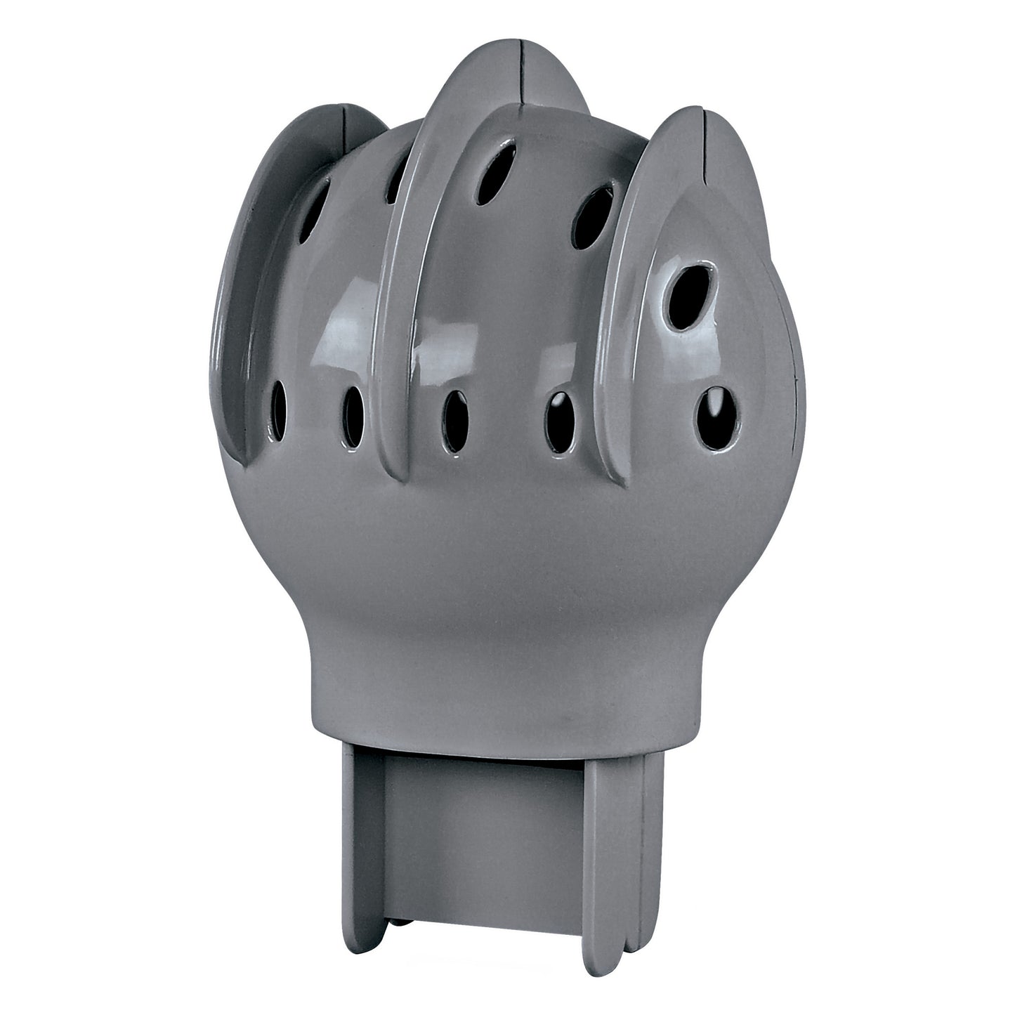 Plastic pipe fitting connects multiple pipes in plumbing systems.