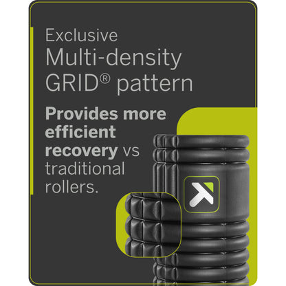 Text on a box describes a multi-density grid pattern for improved recovery than traditional rollers.