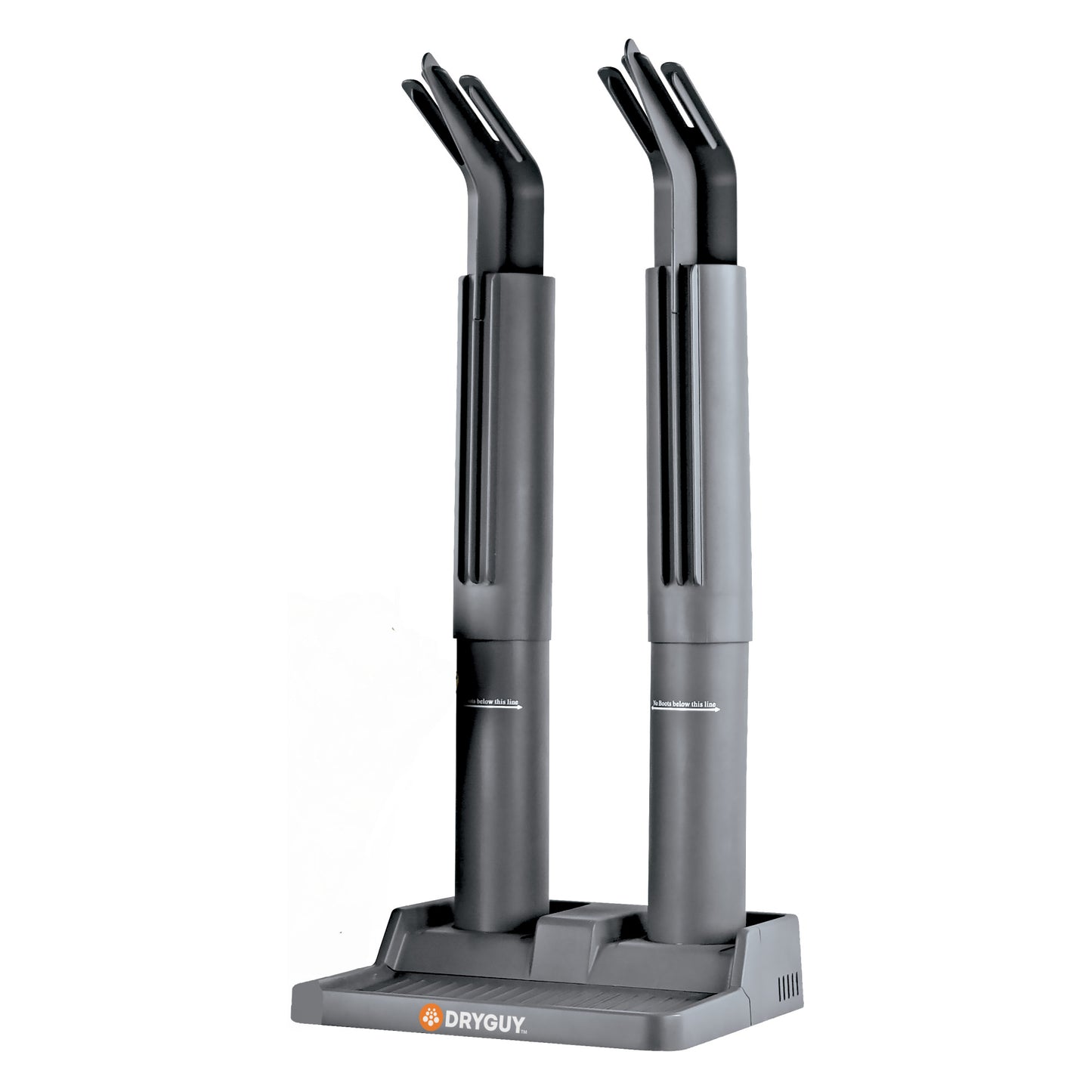 Robotic cleaning tools stand on a charging base in a cleaning equipment store.