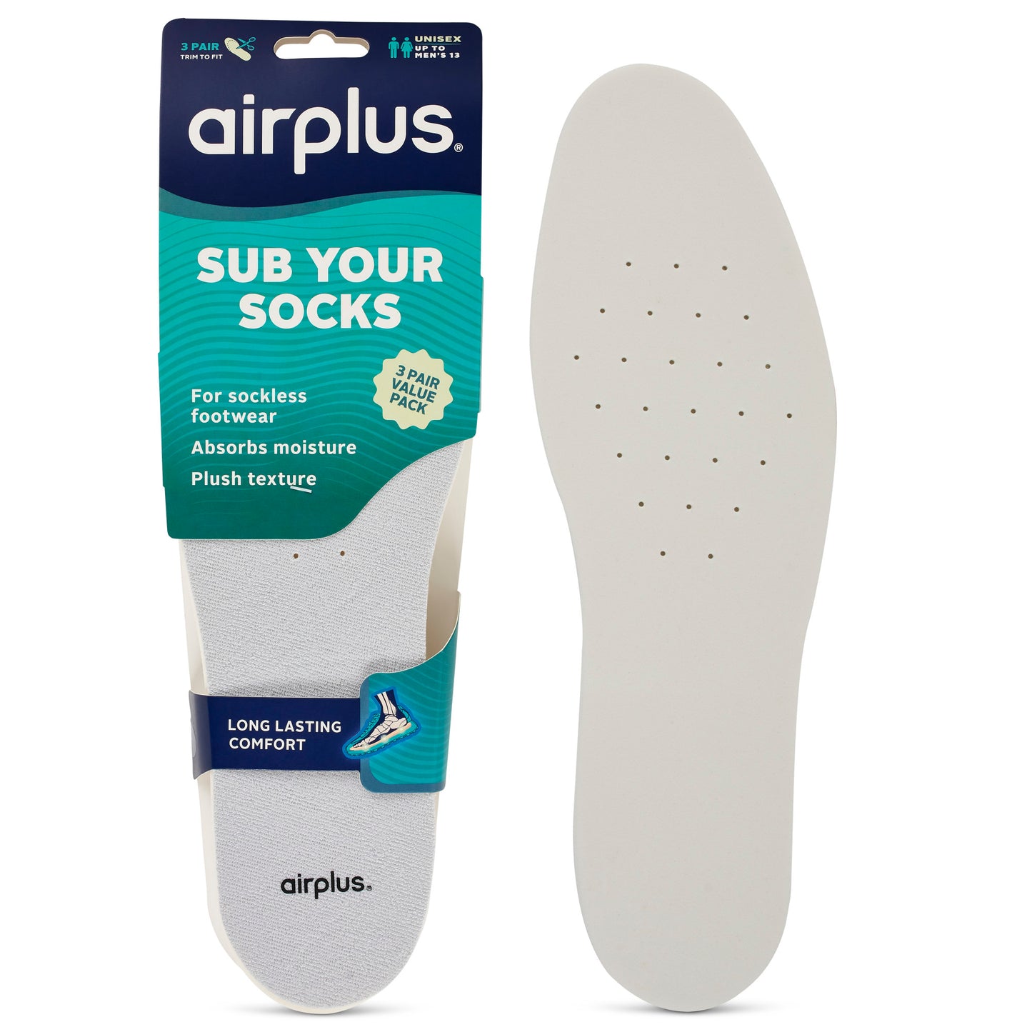 Sub Your Socks Insole Uni One Size  3Pk