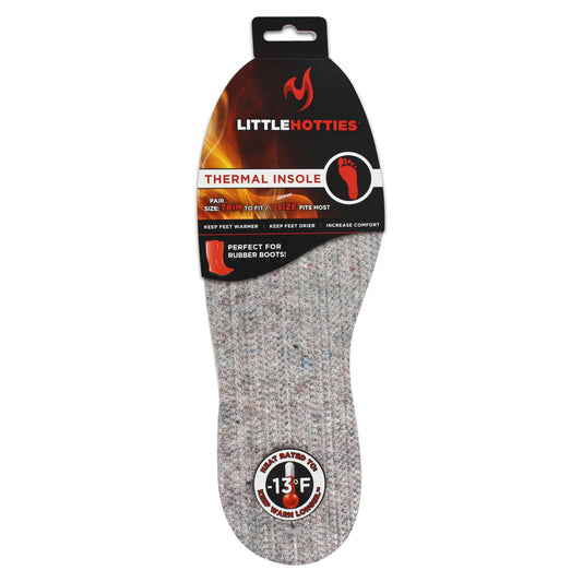 The thermal insoles warm feet inside shoes in cold environments.