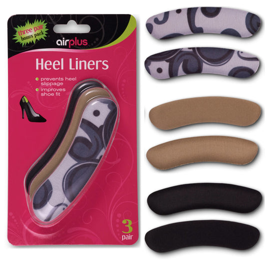 Heel liners prevent heel slippage inside shoes in a variety of colors