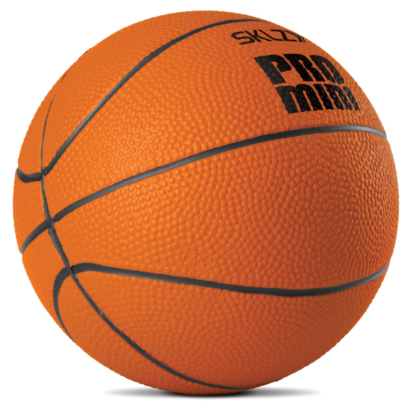 A basketball is shown floating in a plain white background