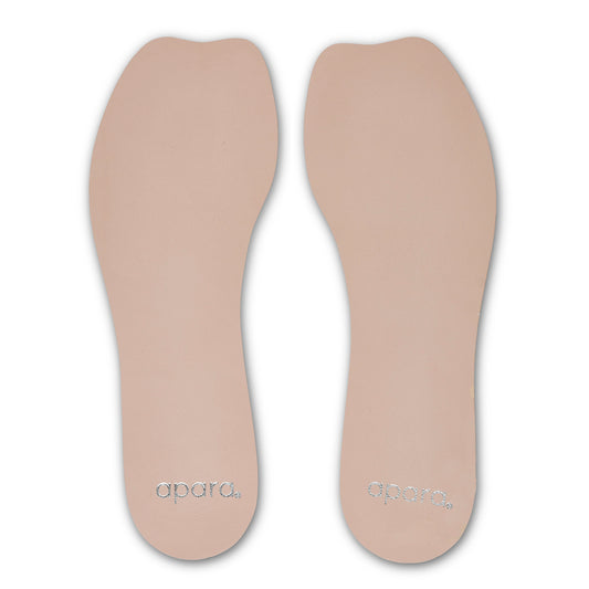 Insoles are placed on a white background for foot support and comfort.