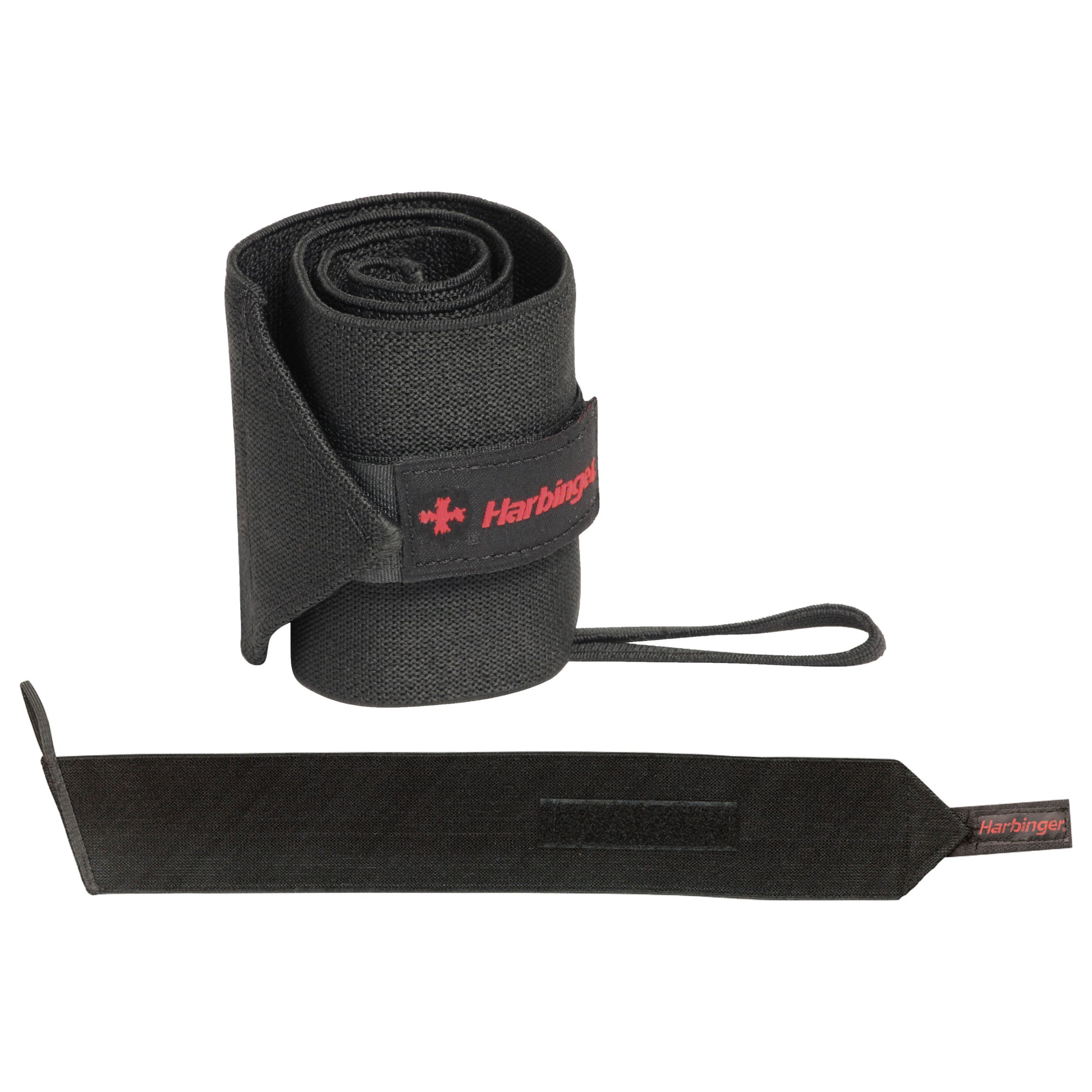 A black wrist strap and foam pad for support are displayed on a plain background.