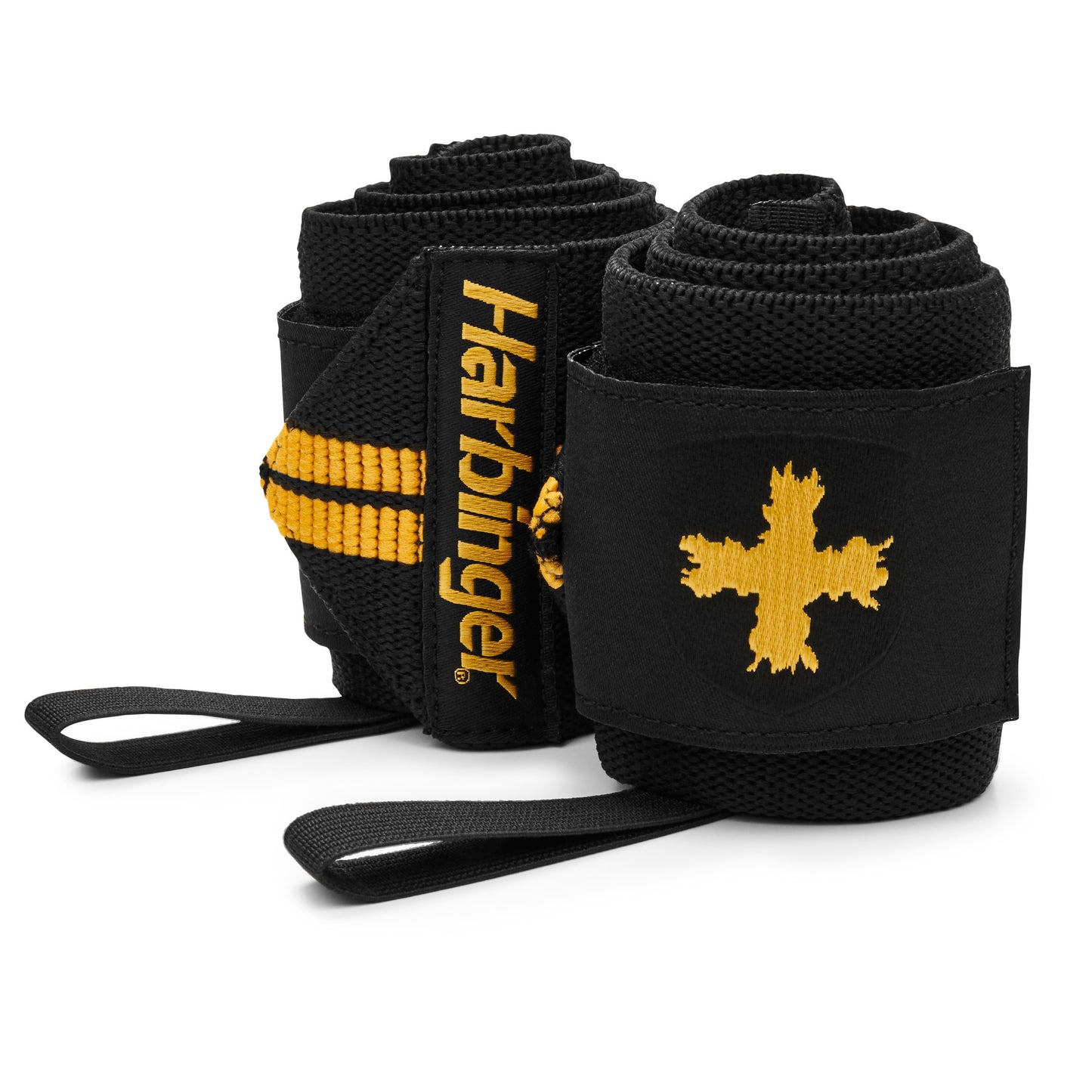 Velcro wrist wraps hold the wrists in place in a gym environment.