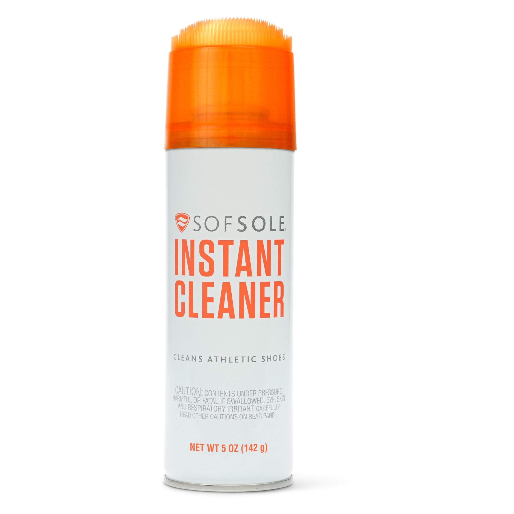 The aerosol spray cleans athletic shoes outdoors or indoors.