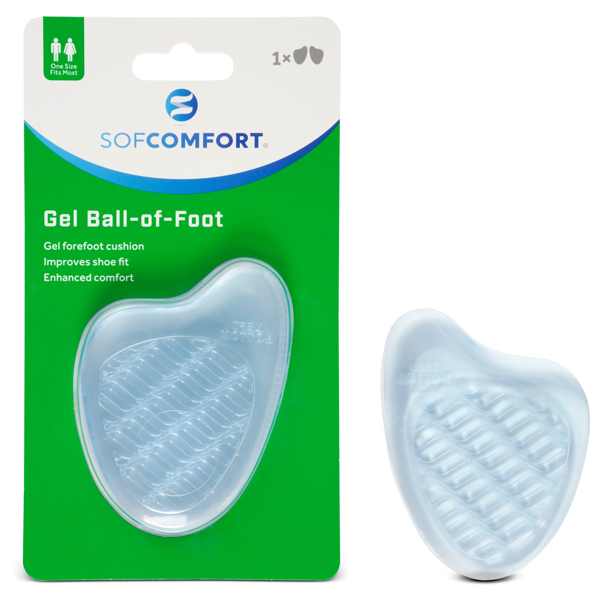 Sof Comfort Gel Ball-of-Foot Cushions – Clear Adhesive Gel Inserts for ...
