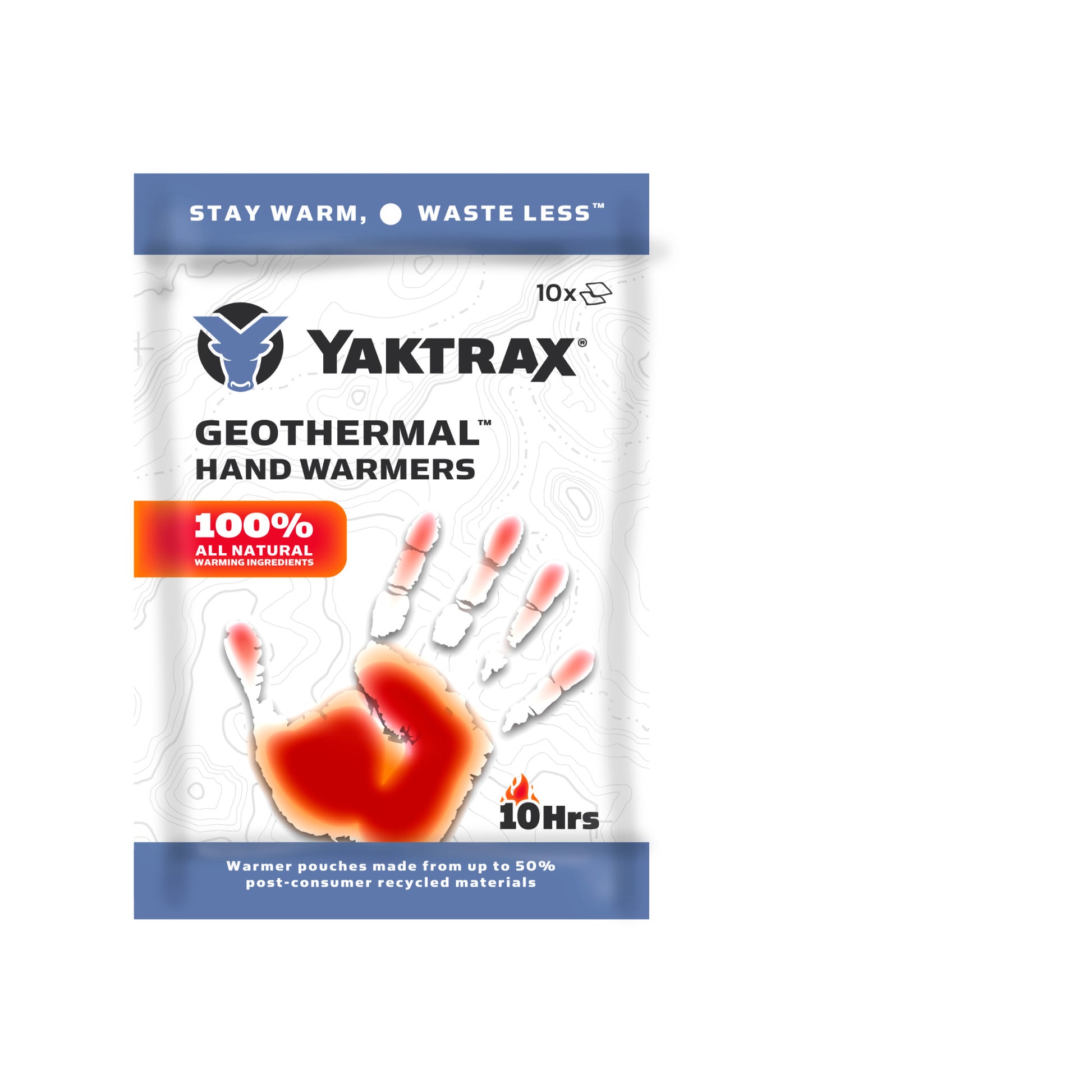 Hand warmer dispenses heat through a package in a retail setting.