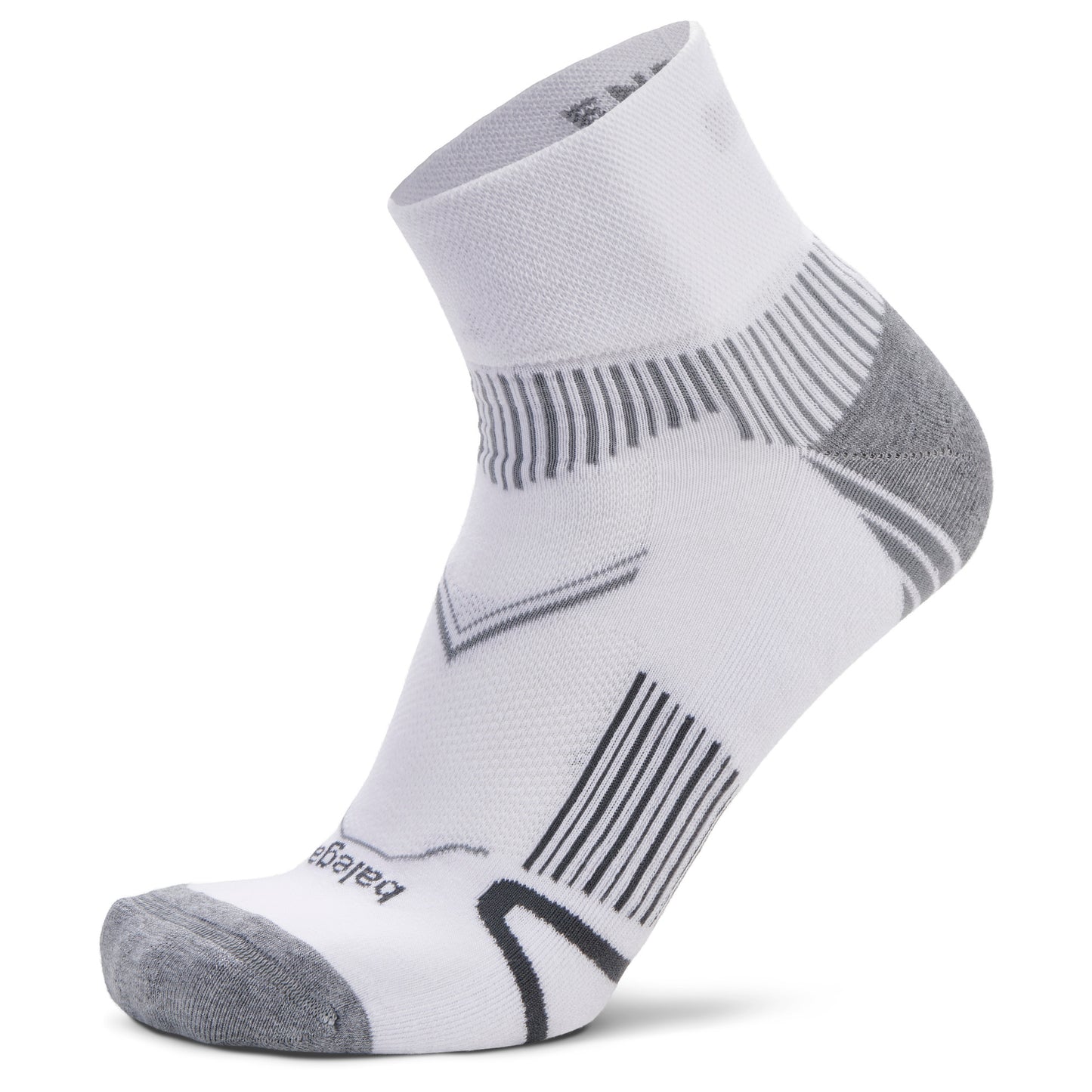 Sock with barcode pattern in a plain environment.
