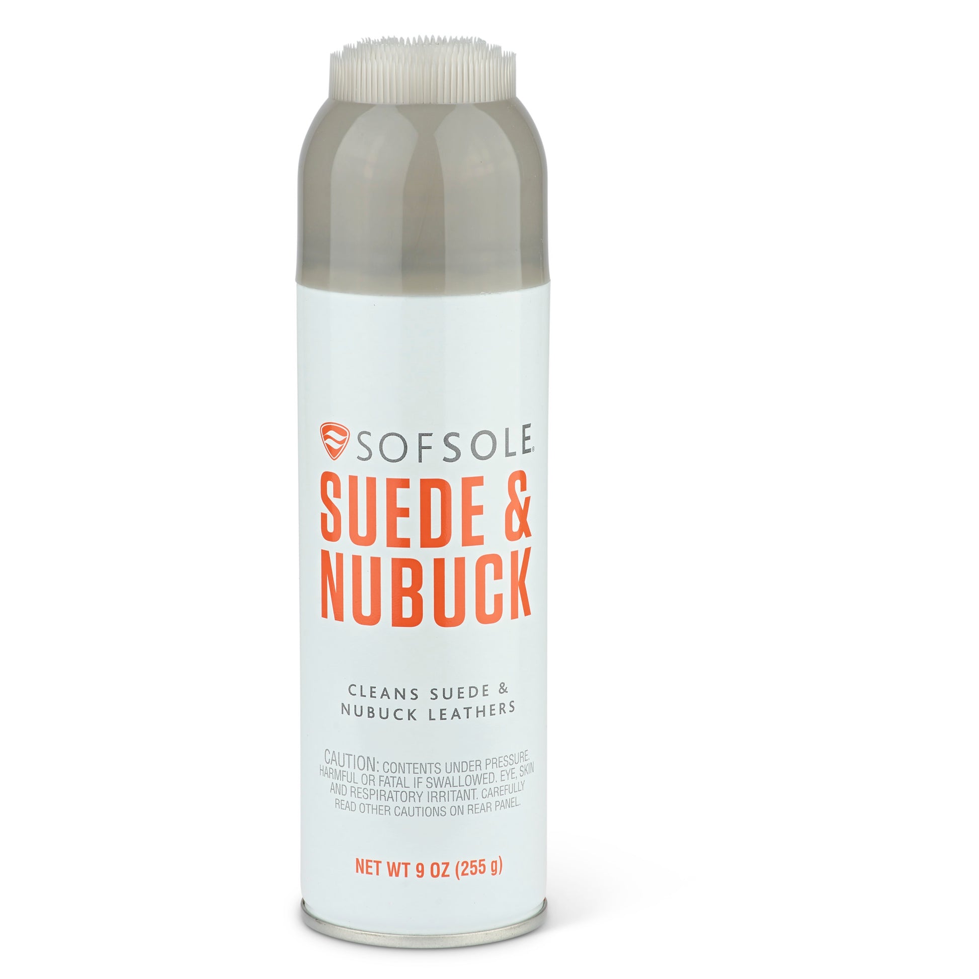 The cleaning spray cleans suede and nubuck leather surfaces in a bottle.