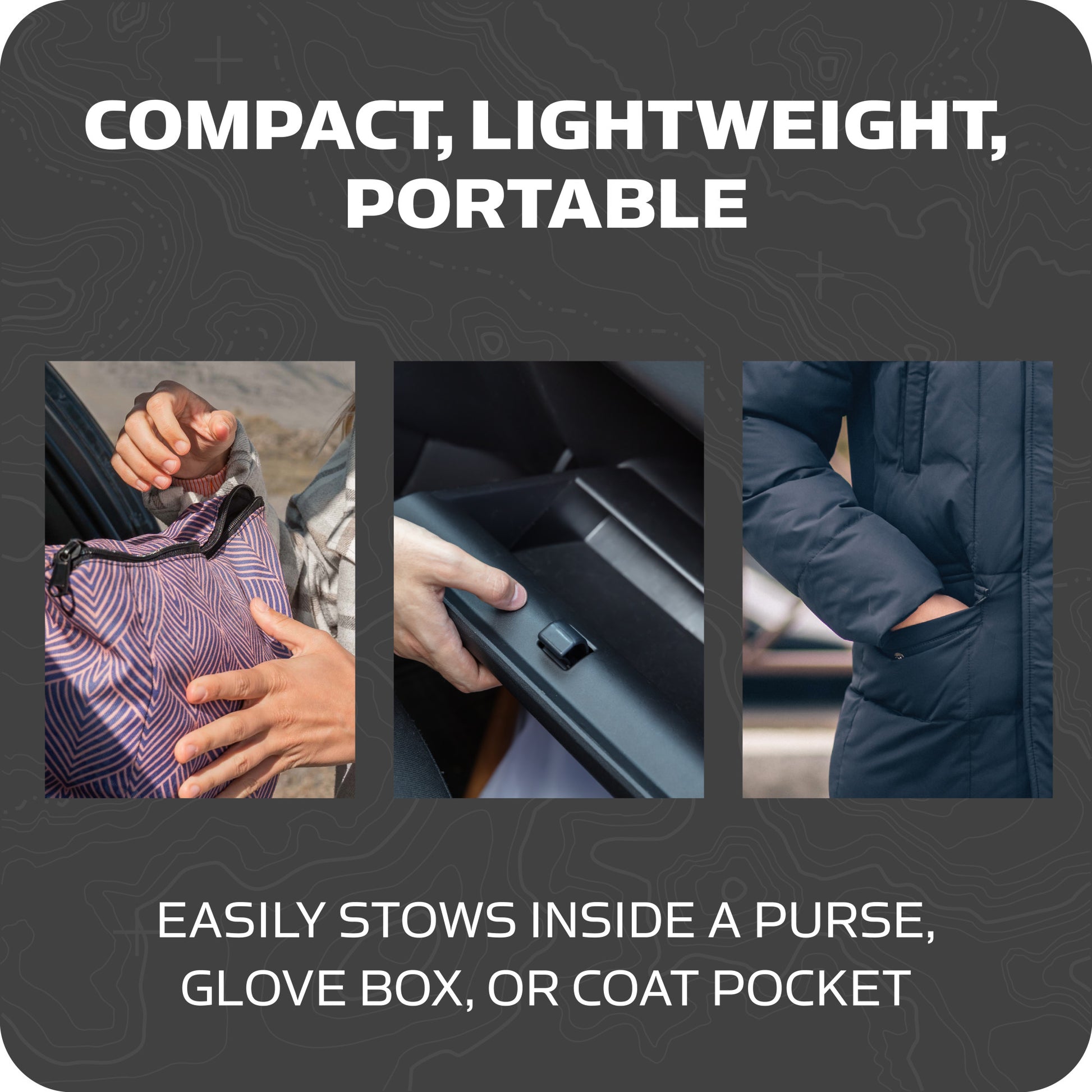 Hand places object into a car interior for storage or access