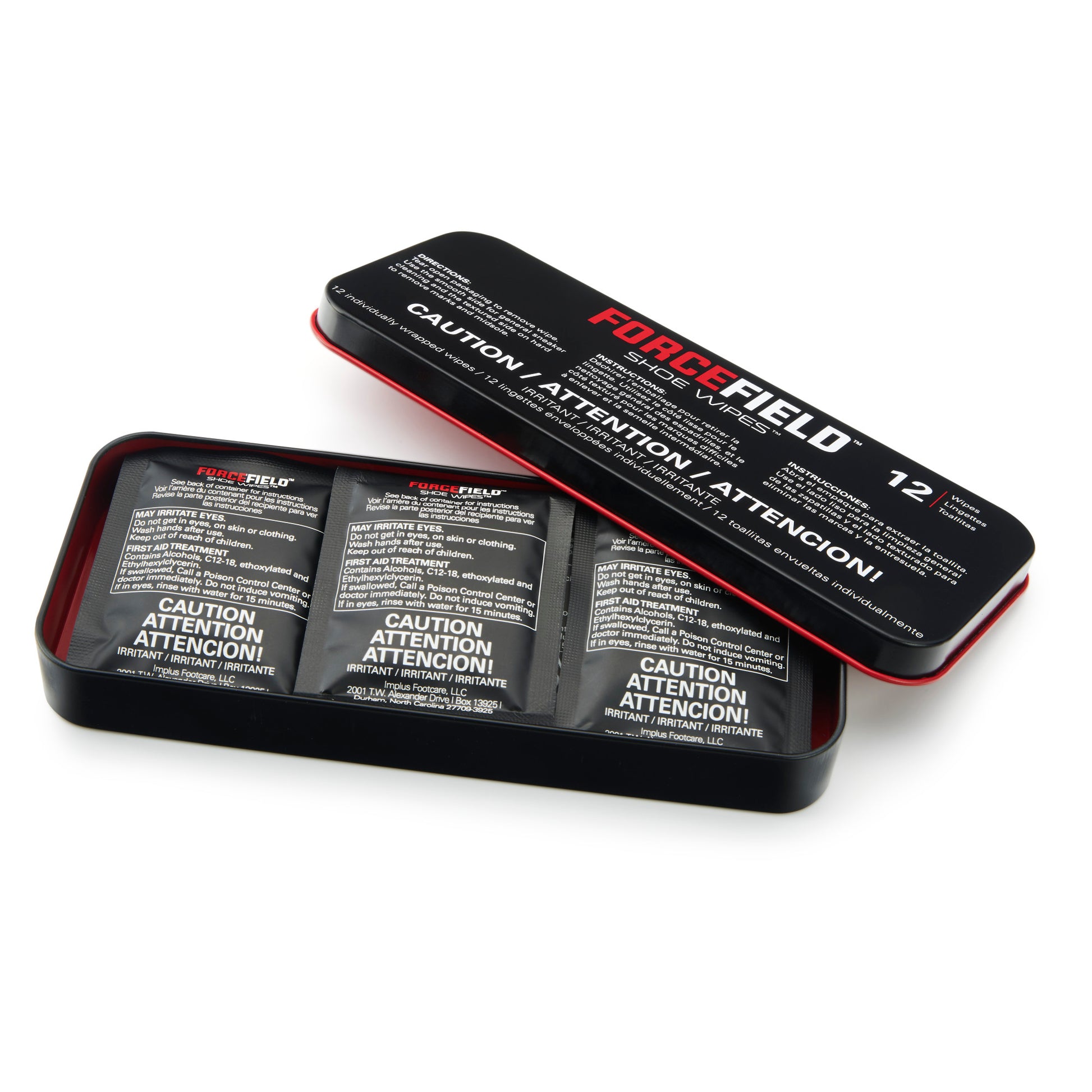 A metal tin container holds warning firework fuses in a safe environment.