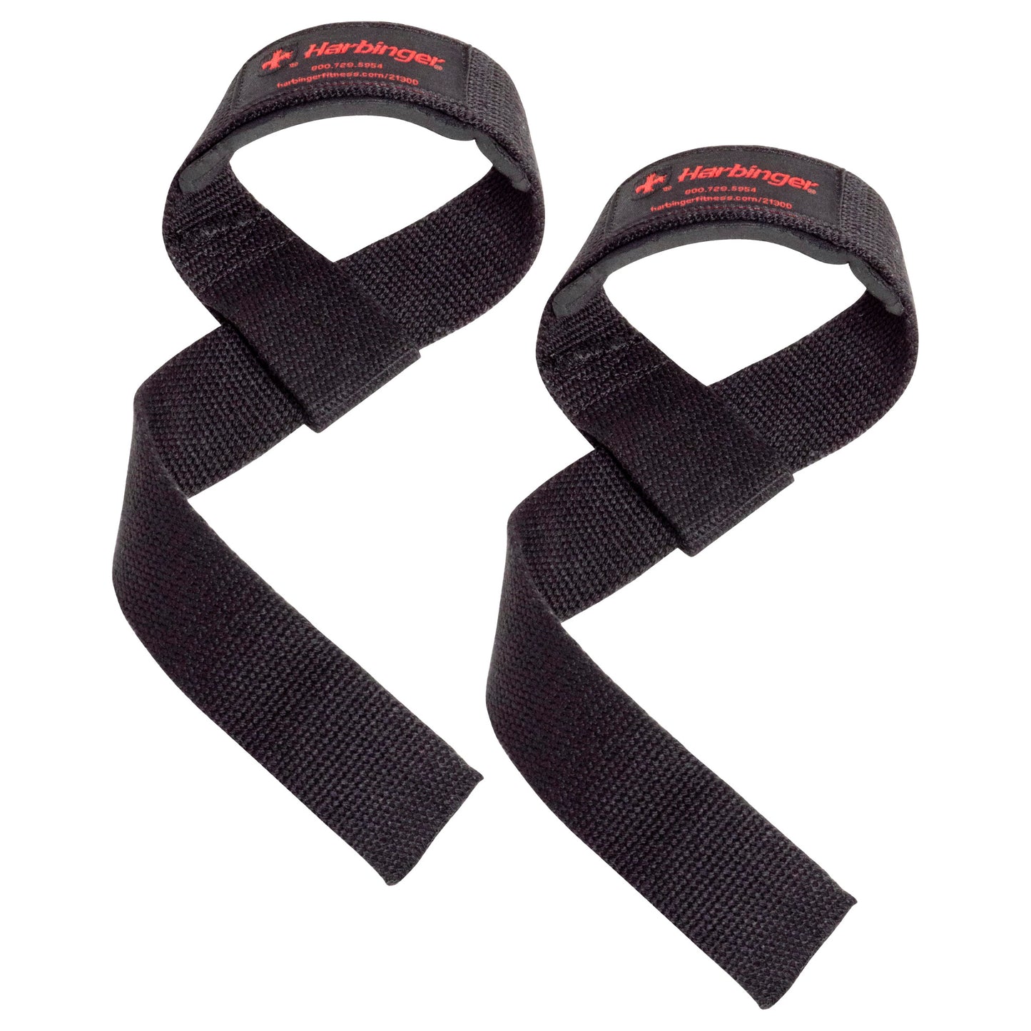 Two black fabric handles with Velcro loops for gripping and securing objects