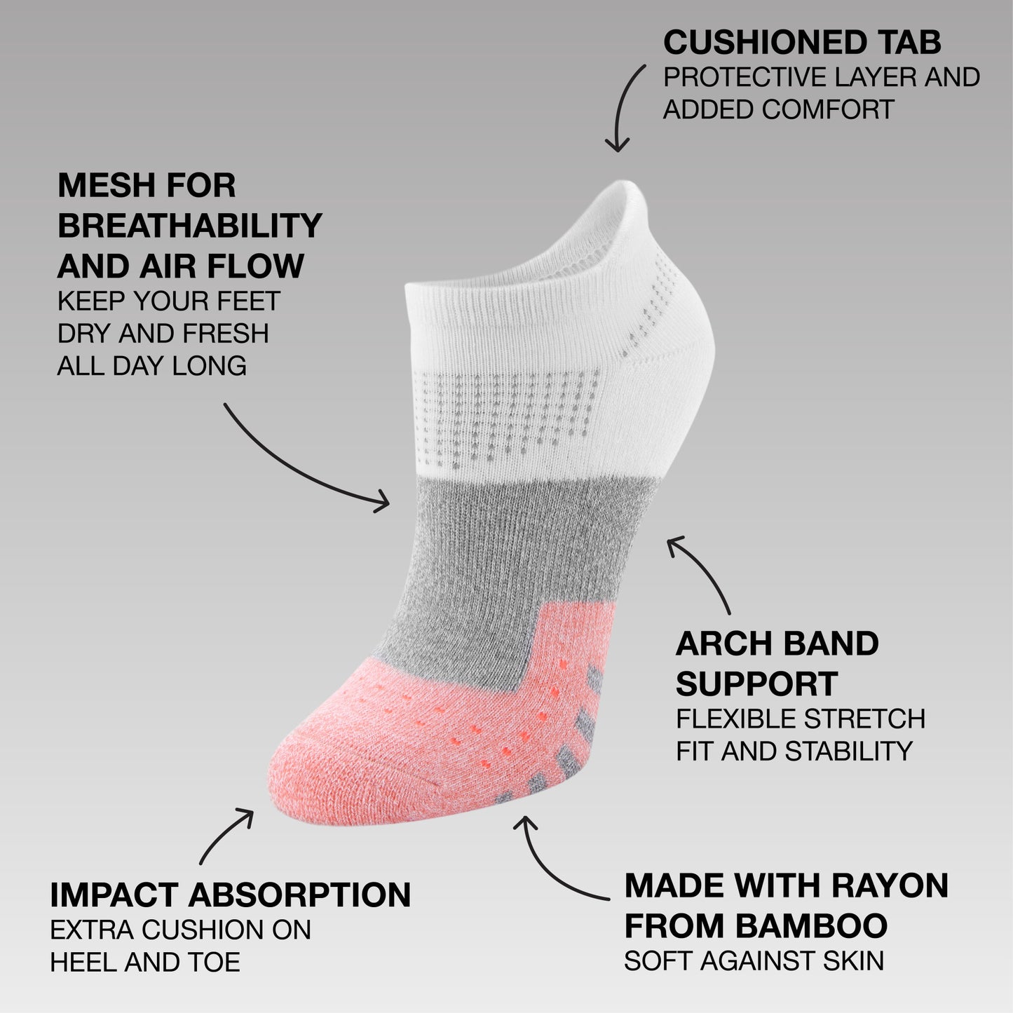 No Show 6pk Womens Socks