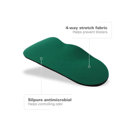 The insole helps prevent blisters and controls odor on a shoe sole.