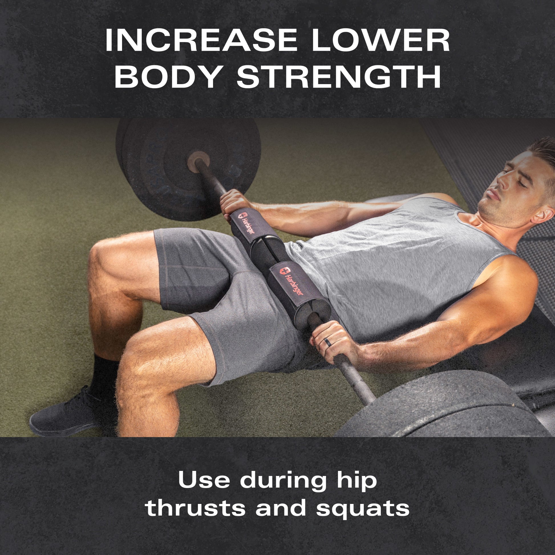 Man lifts barbell laying on gym floor, strengthening lower body.